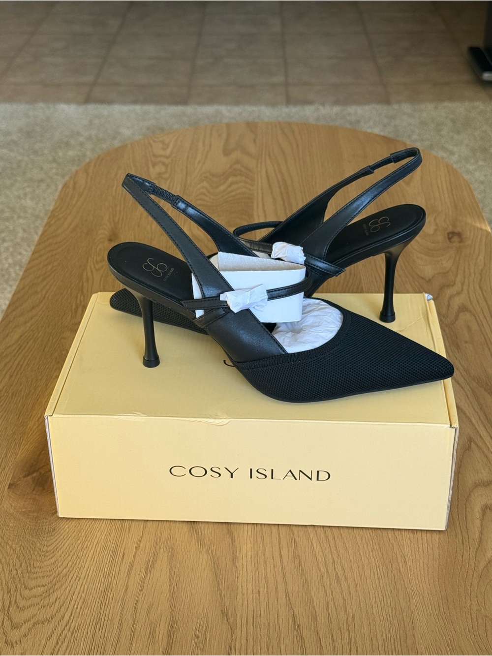 Cosy Island StrikeStep MoonNight Pointed Stiletto Slingback Heels US 8.5 NWB